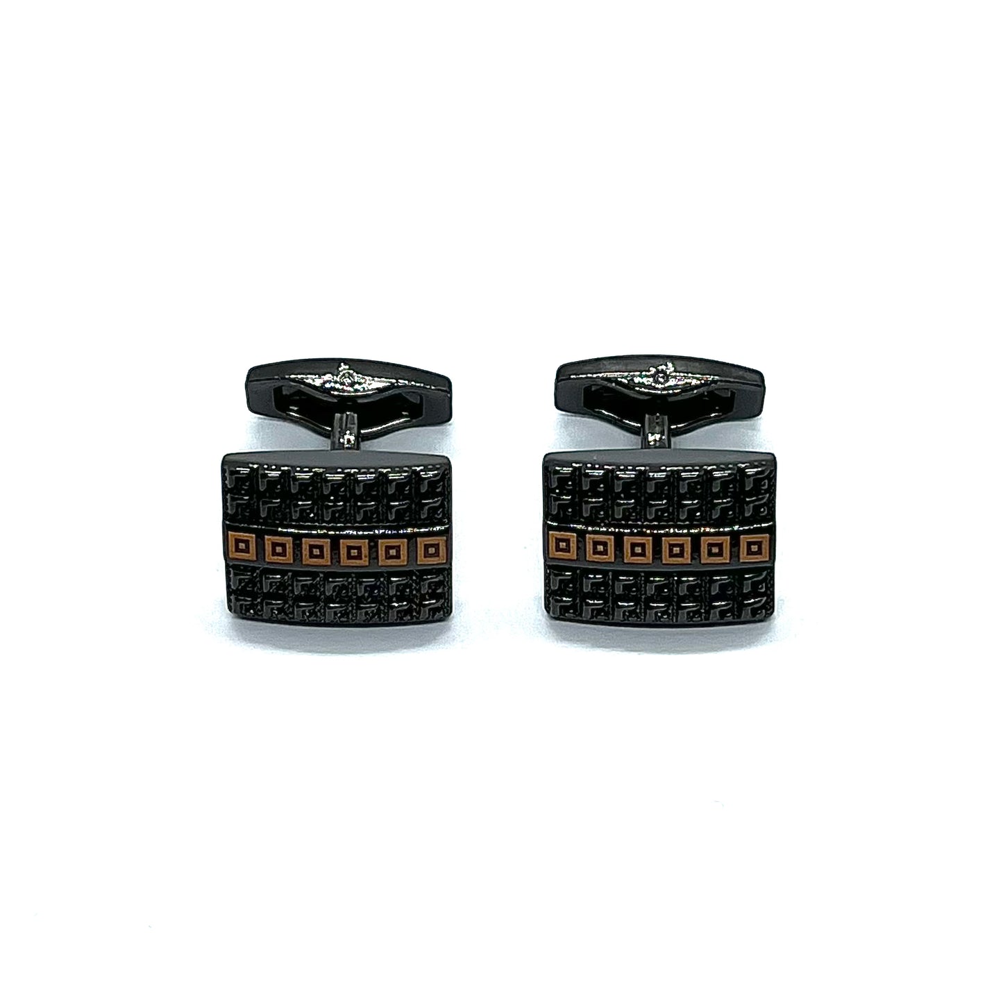 Recta Mid Lined Black Cufflinks