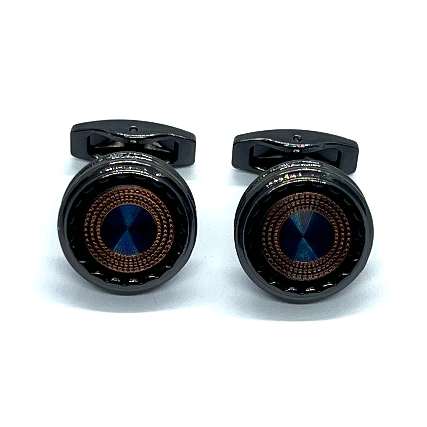 Golound Glass Grey Metallic Cufflinks