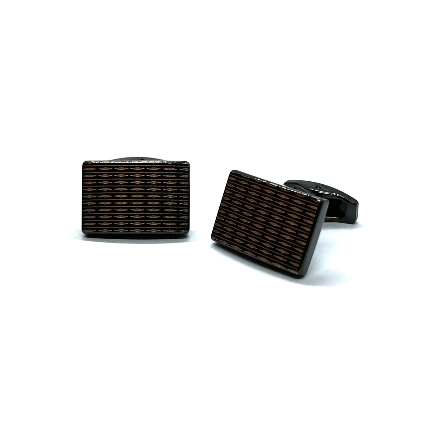 Lined Tex Black Cufflinks