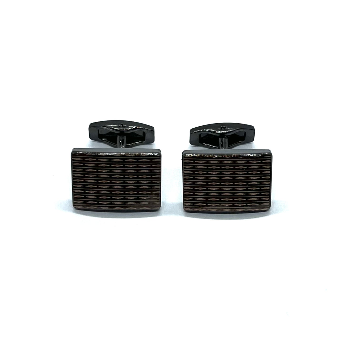 Lined Tex Black Cufflinks