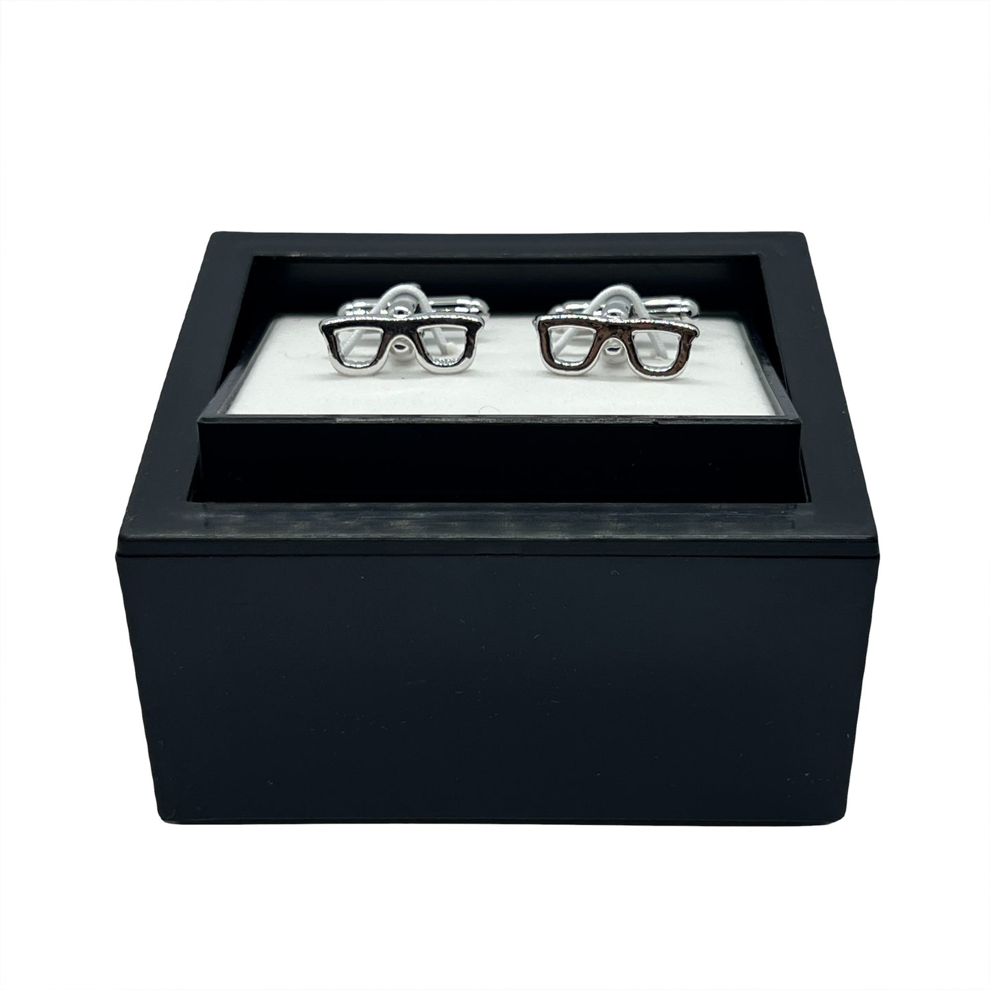Glasses Frame Silver Cufflinks