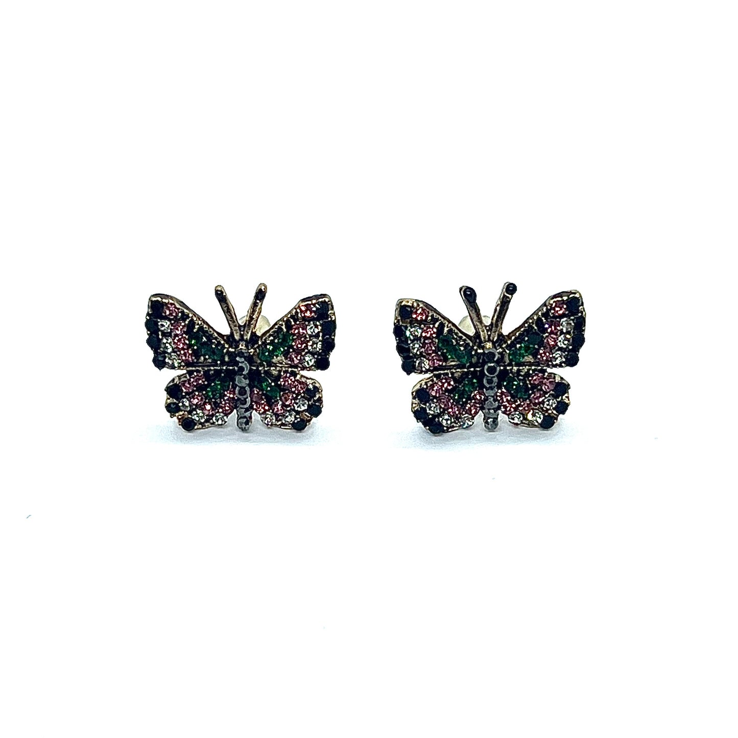 Multi Rhino Butterfly Stud Earrings