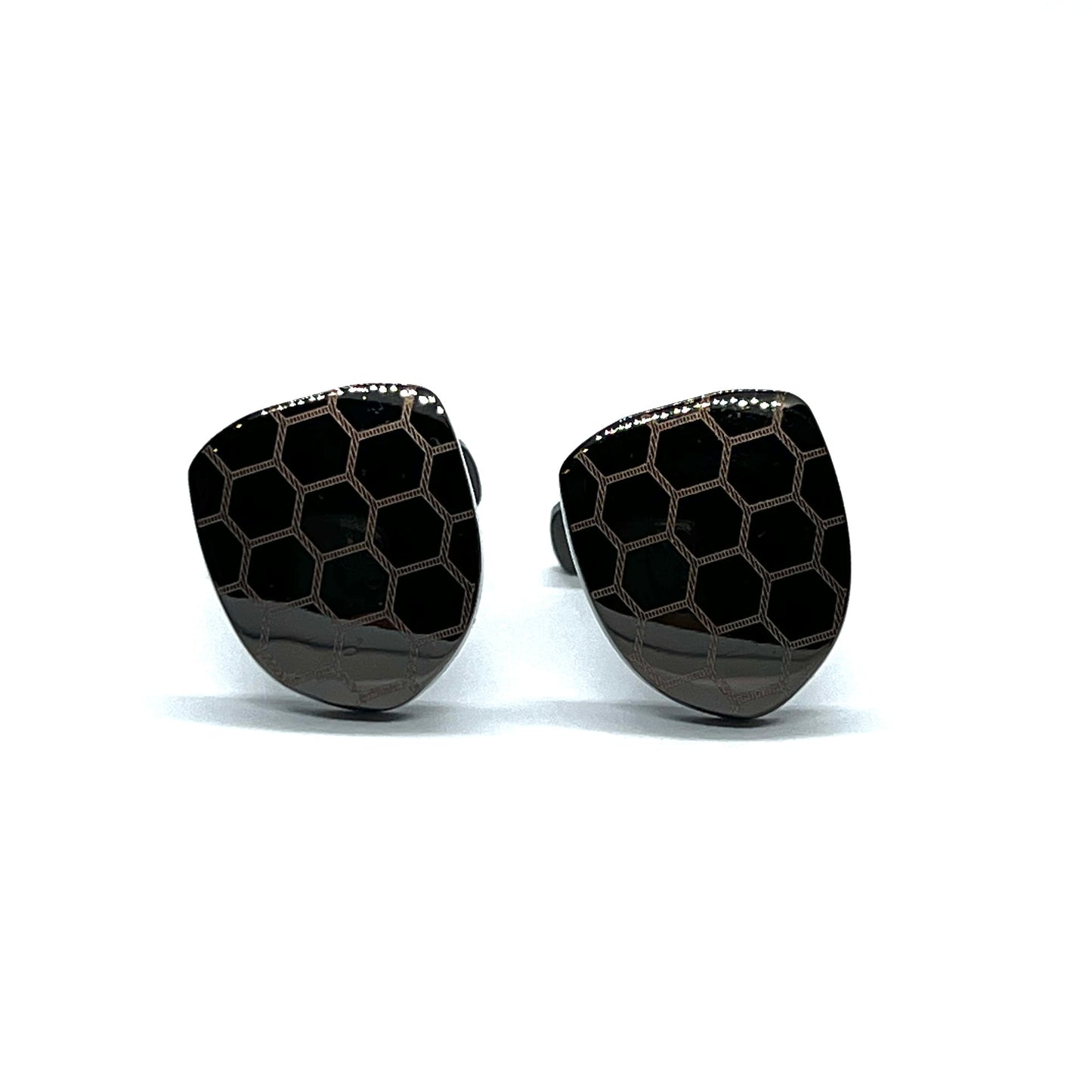 Hexa Grey Lined Metallic Cufflinks