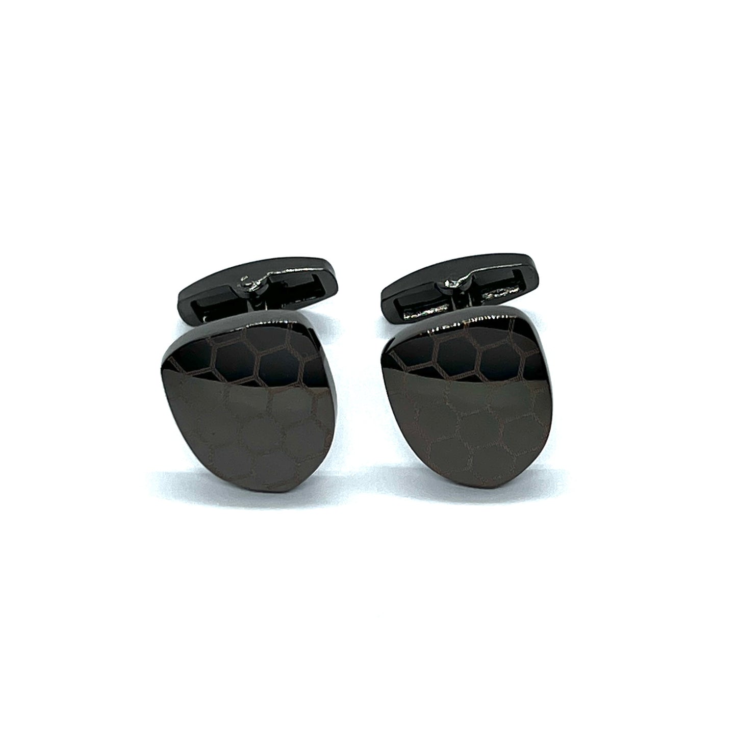 Hexa Grey Lined Metallic Cufflinks