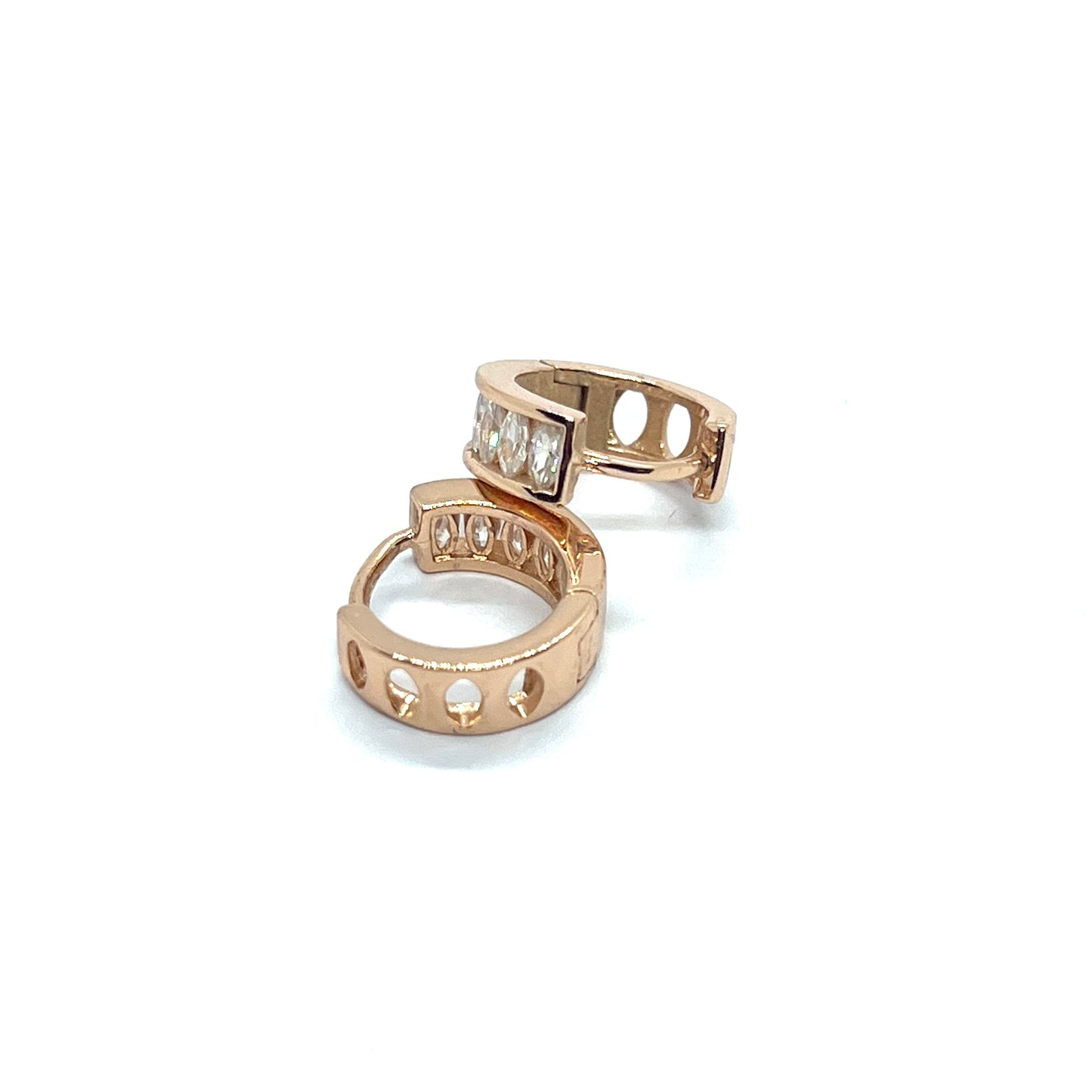 Golden Rhino Round Earrings