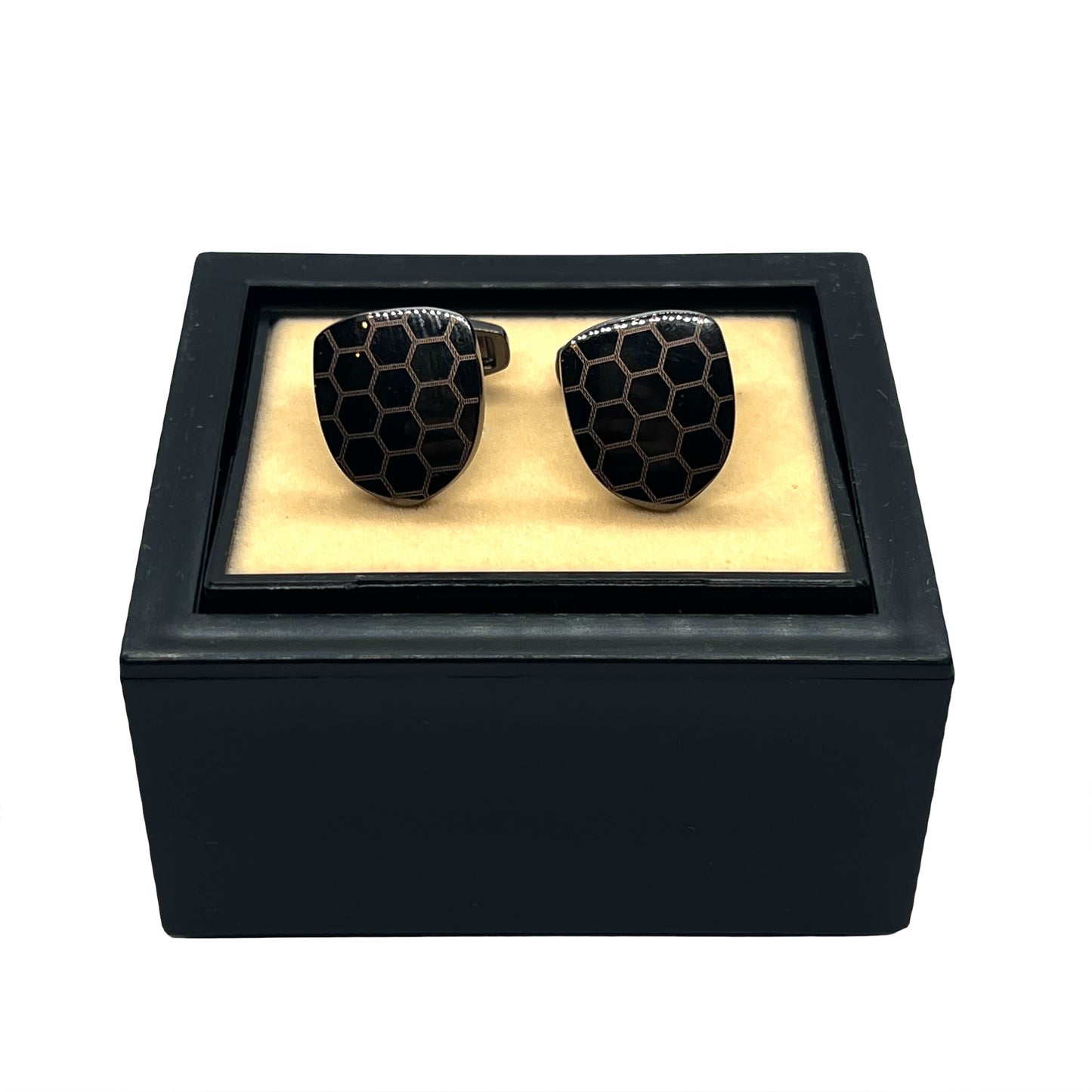 Hexa Grey Lined Metallic Cufflinks
