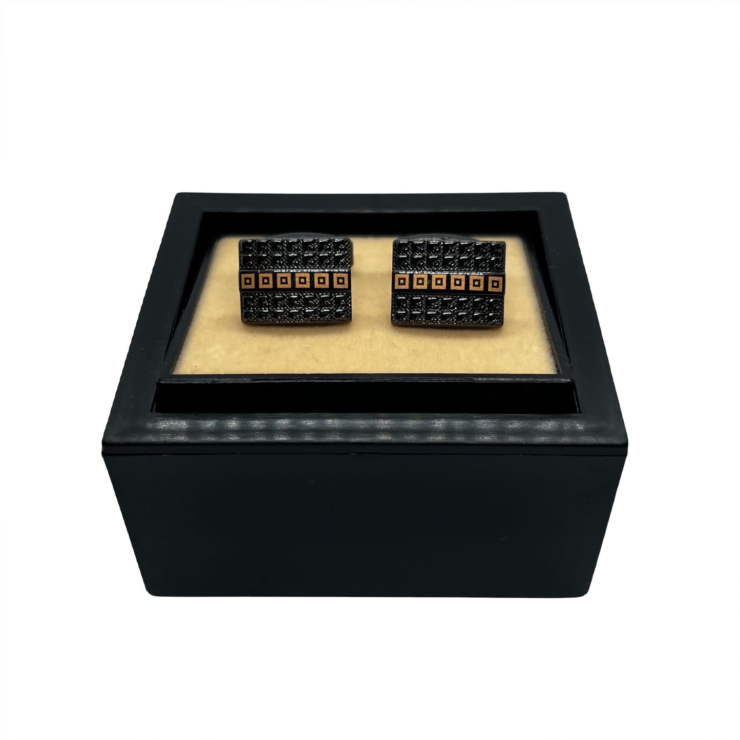 Recta Mid Lined Black Cufflinks
