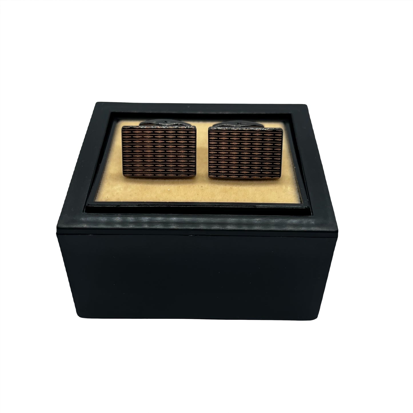 Lined Tex Black Cufflinks