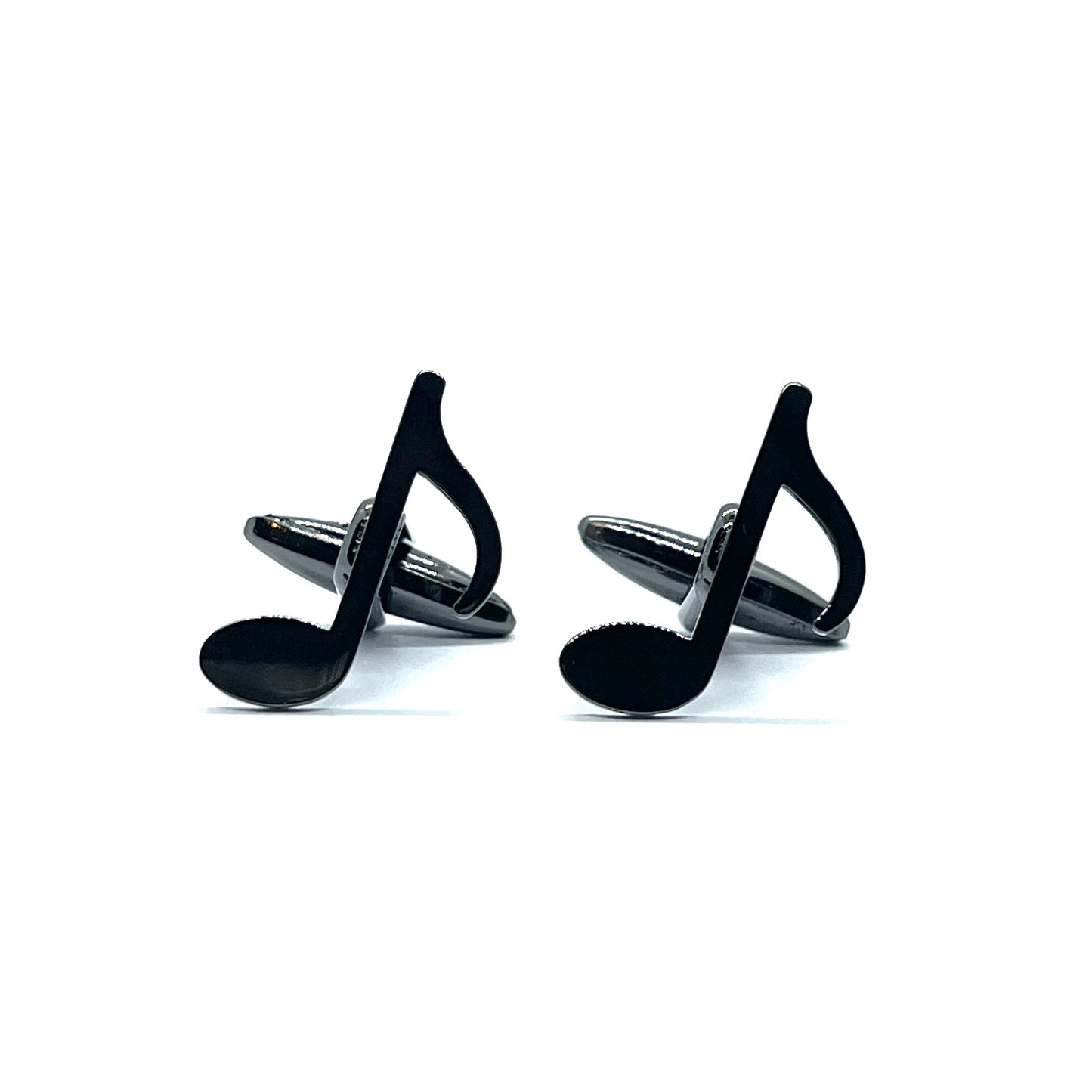 Quaver Eighth Musical Note Grey Metallic Cufflinks