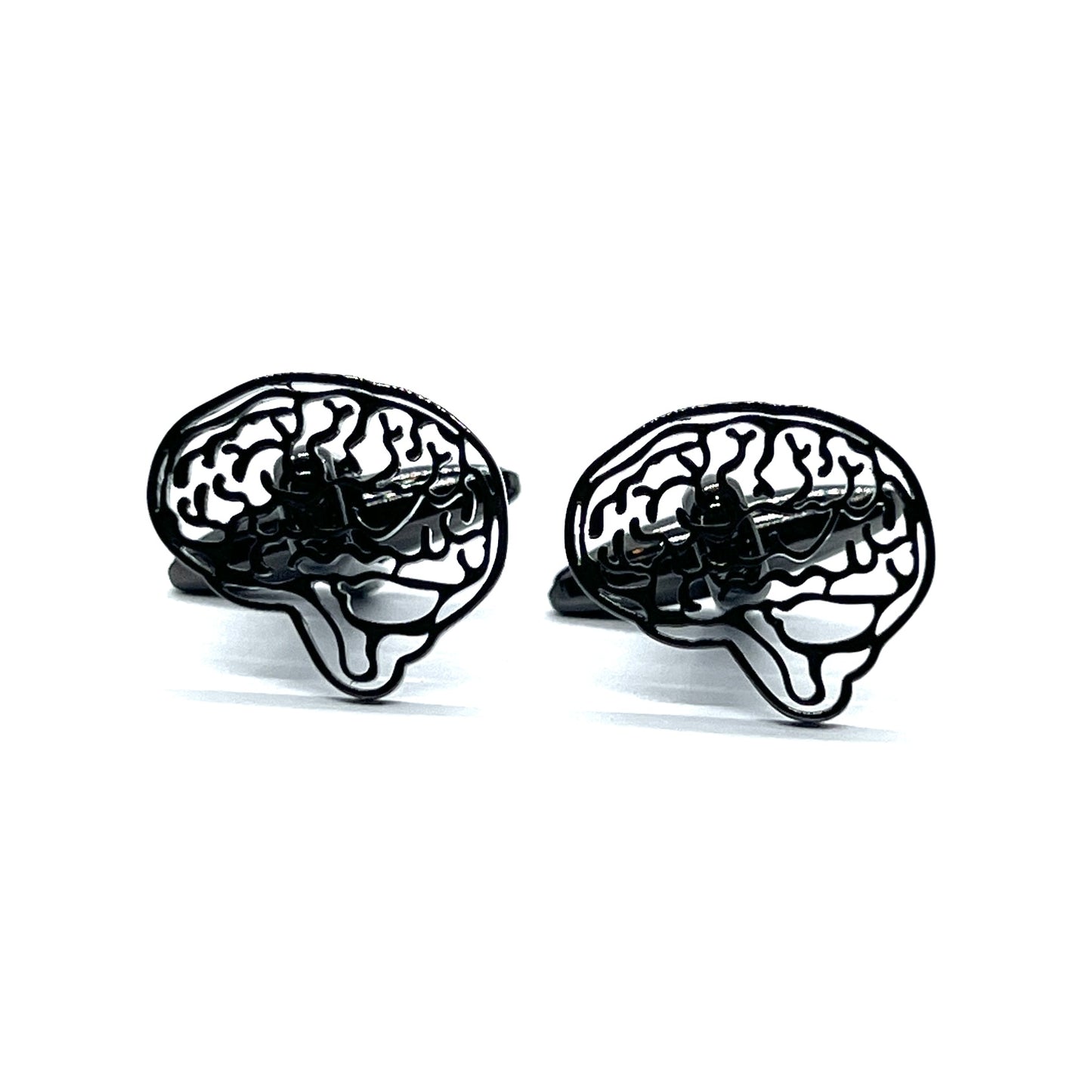 Brain Grey Metallic Cufflinks