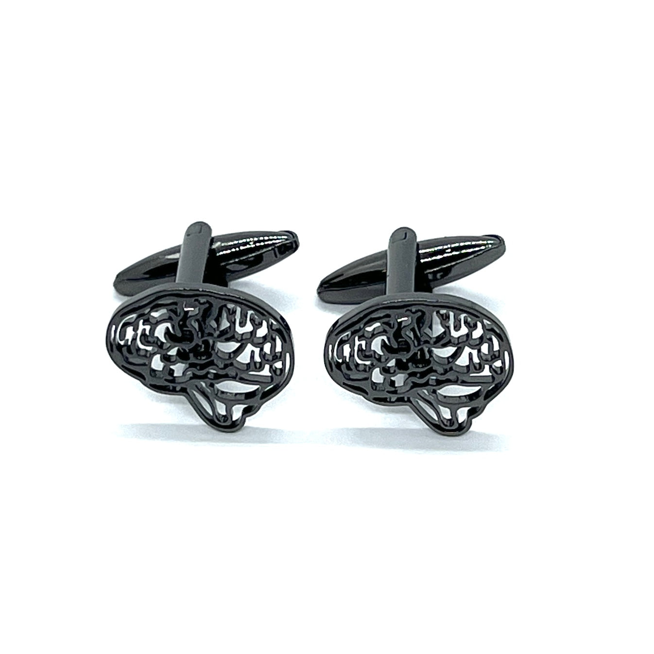 Brain Grey Metallic Cufflinks