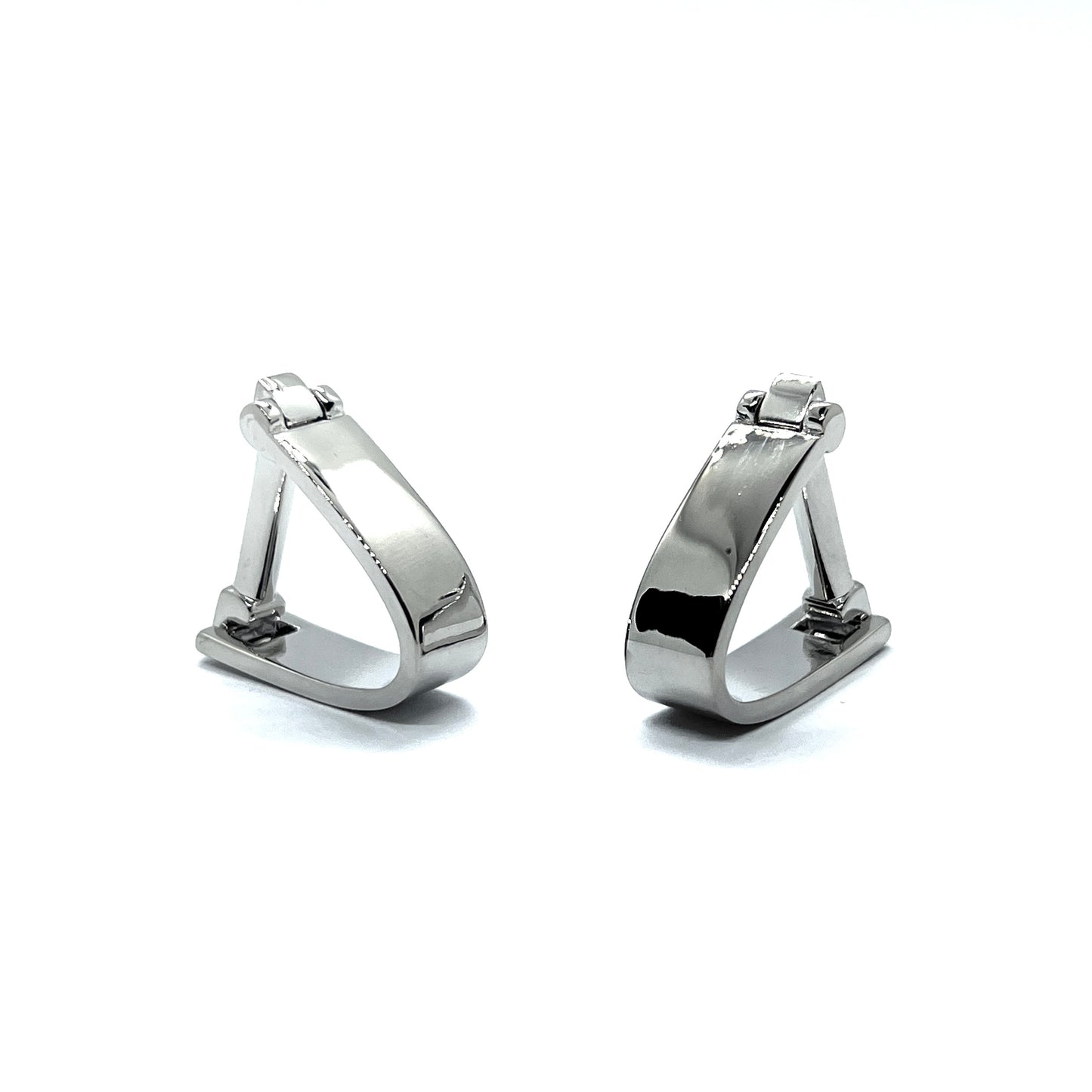 Snap Closure Silver Cufflinks