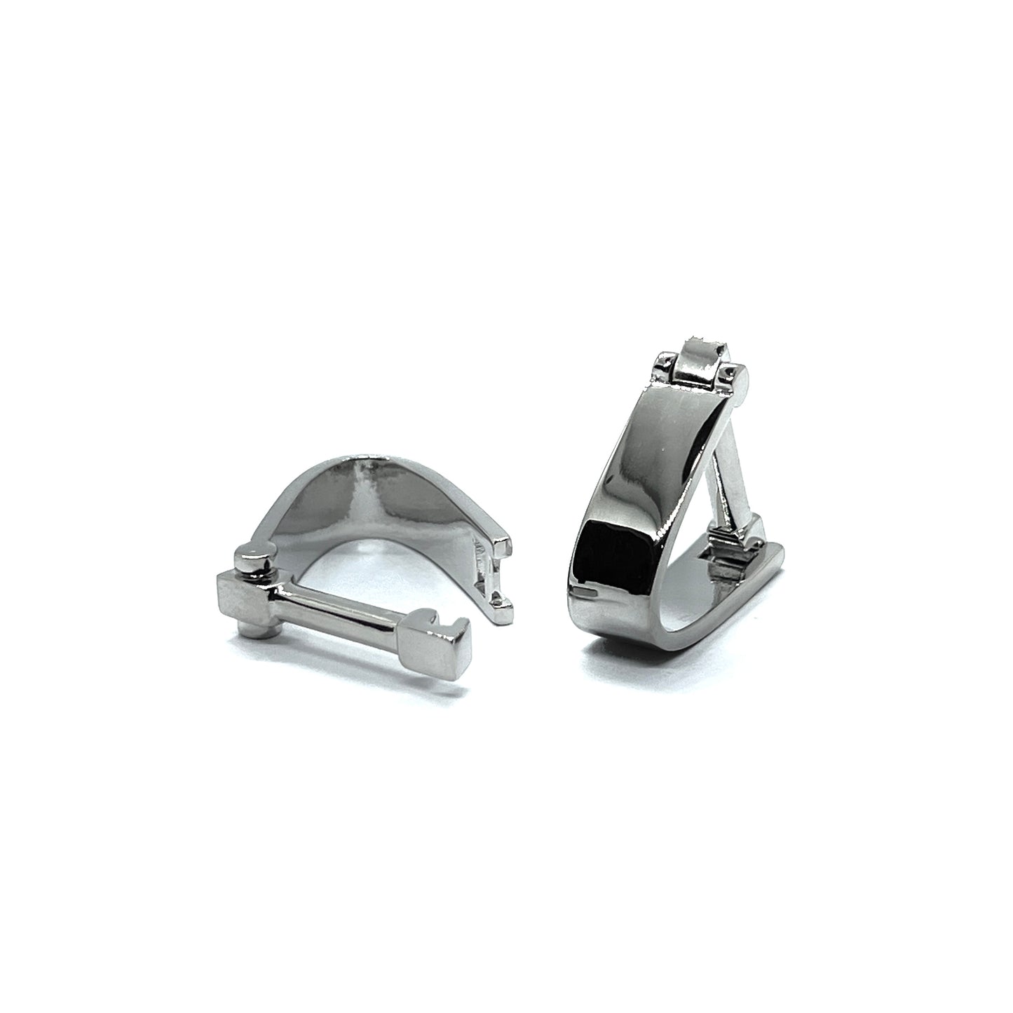 Snap Closure Silver Cufflinks