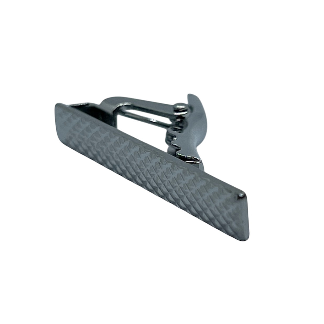 Dotted Textured Silver Tie Clip (1.5")