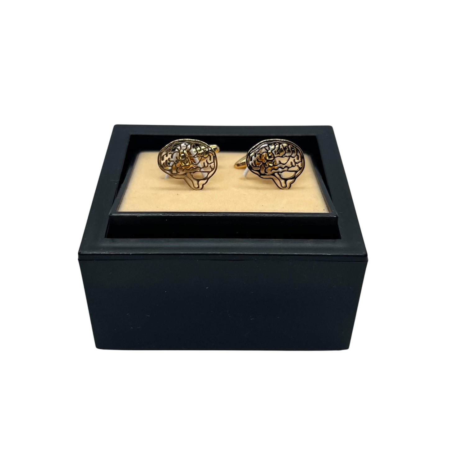 Brain Golden Cufflinks