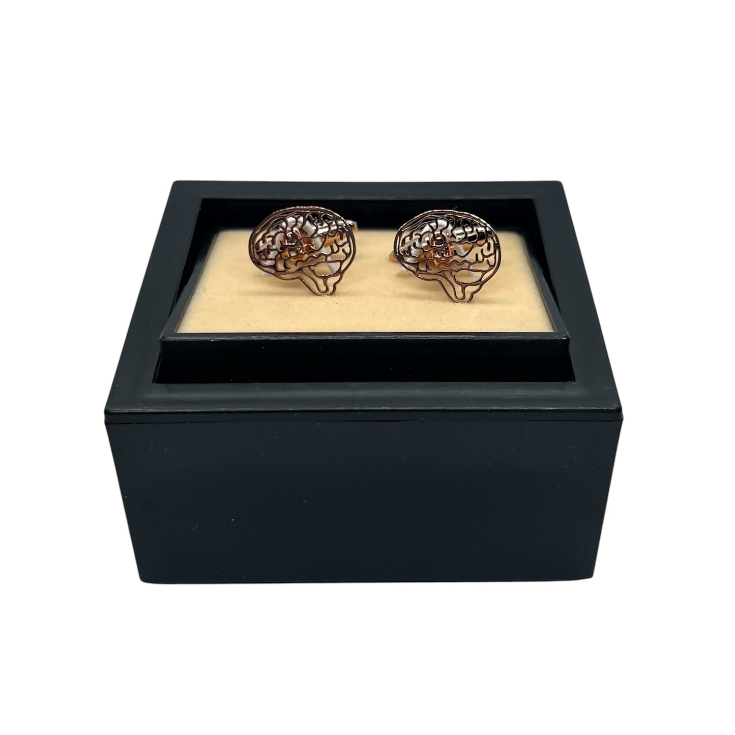 Brain Rose Gold Colour Cufflinks