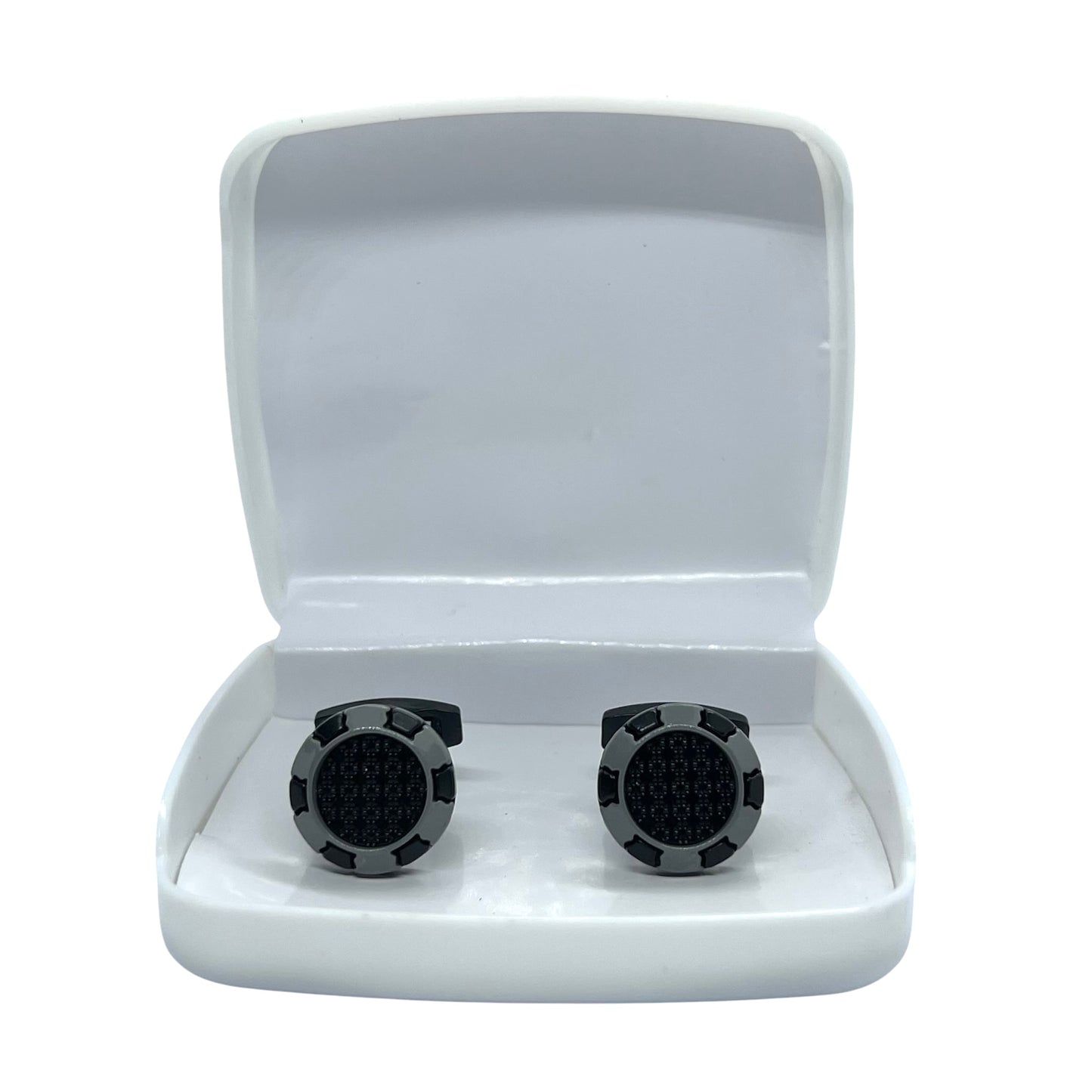 Black Grey Textured Cufflinks