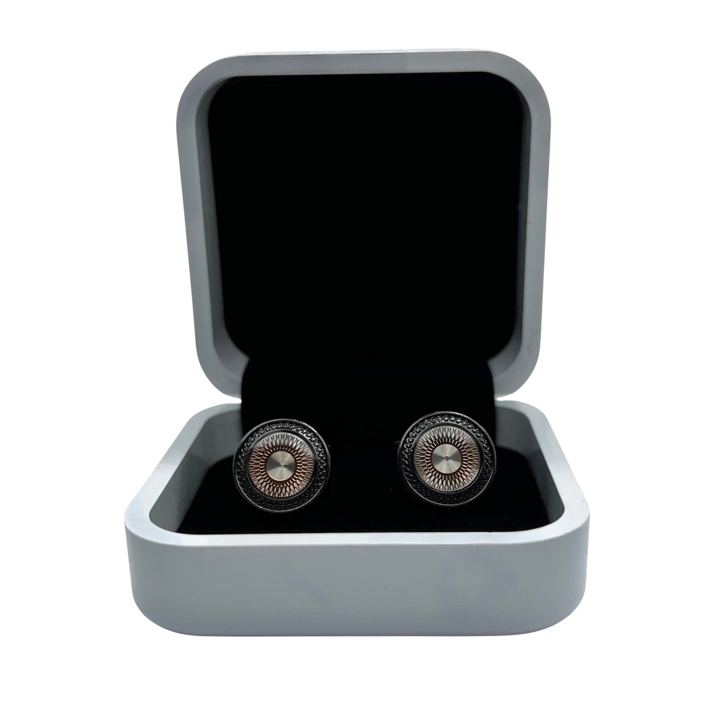 Litz Glass Grey Metallic Cufflinks