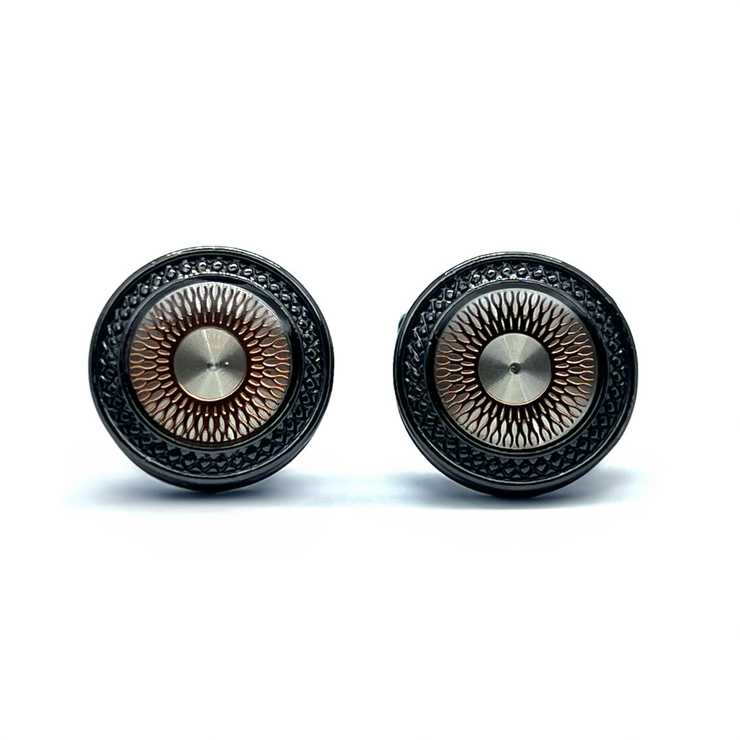Litz Glass Grey Metallic Cufflinks