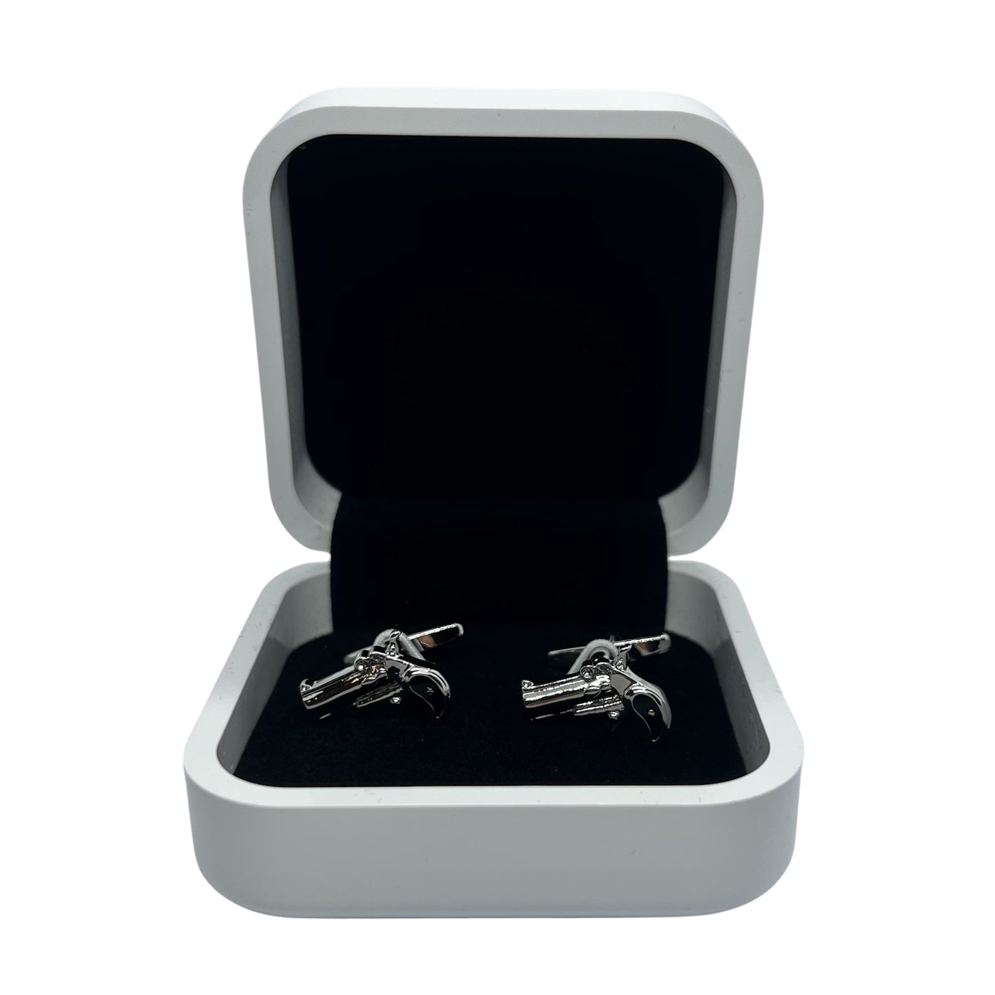 Pistol Design Silver Cufflinks