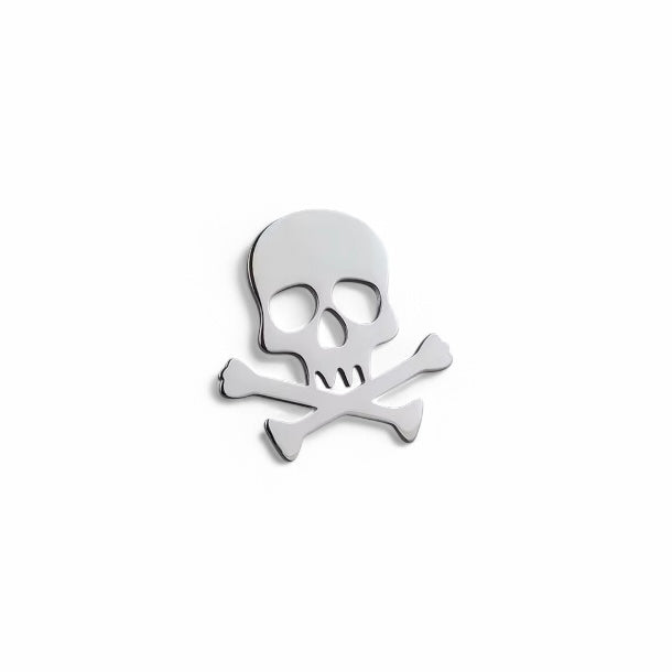 Skull And Bones Silver Lapel Pin