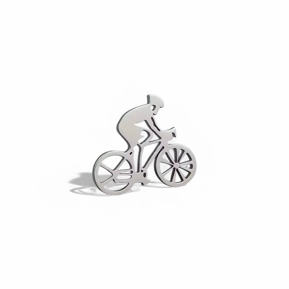 Bicycle Silver Lapel Pin