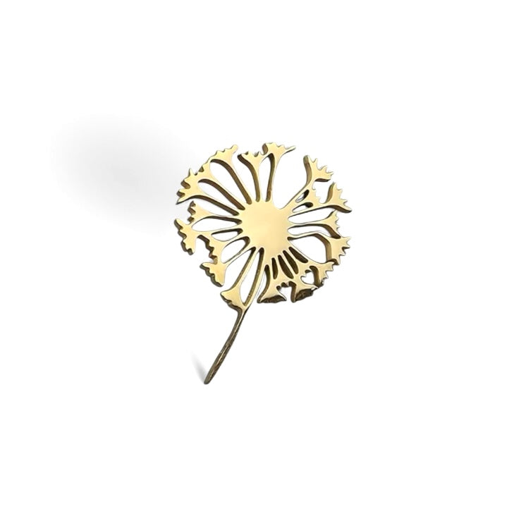 Dandelion Flower Golden Lapel Pin