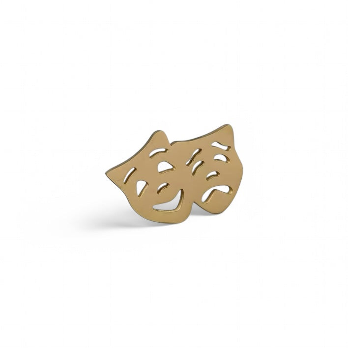 Joker Mask Face Golden Lapel Pin
