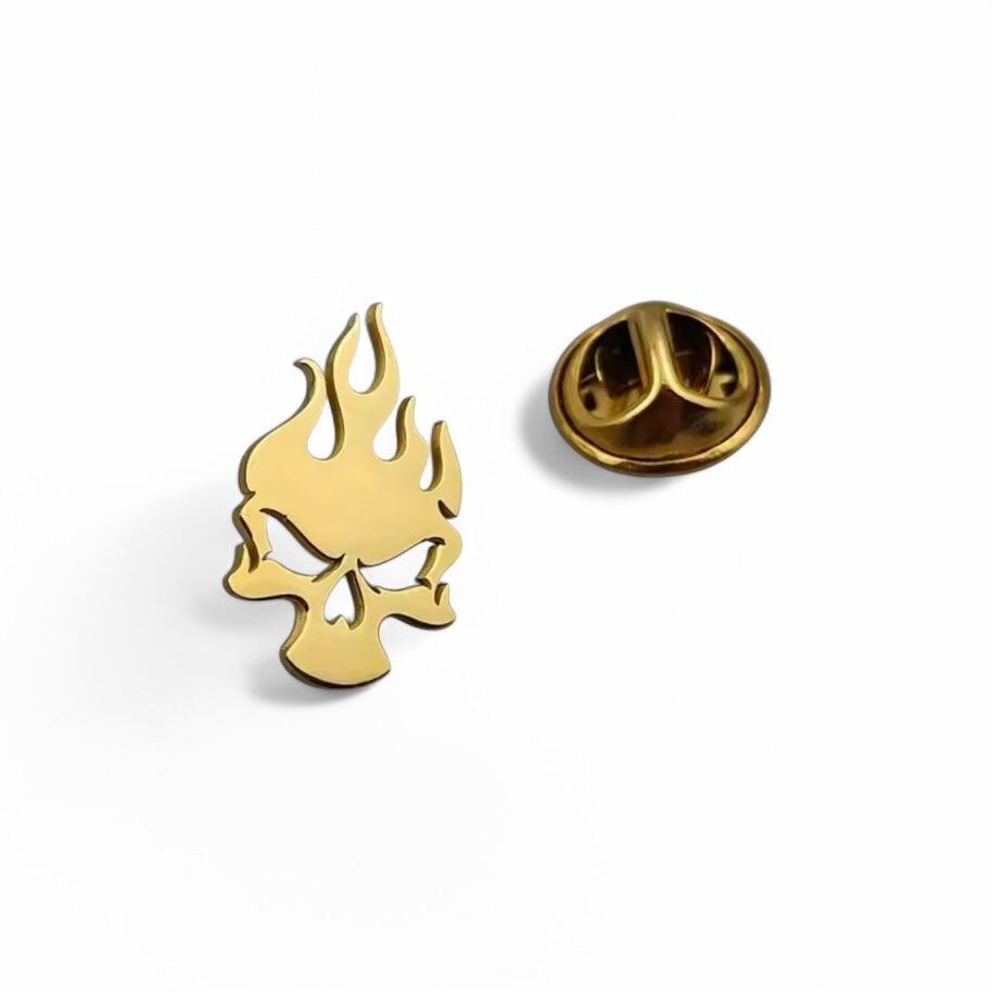 Punk Skull Golden Lapel Pin