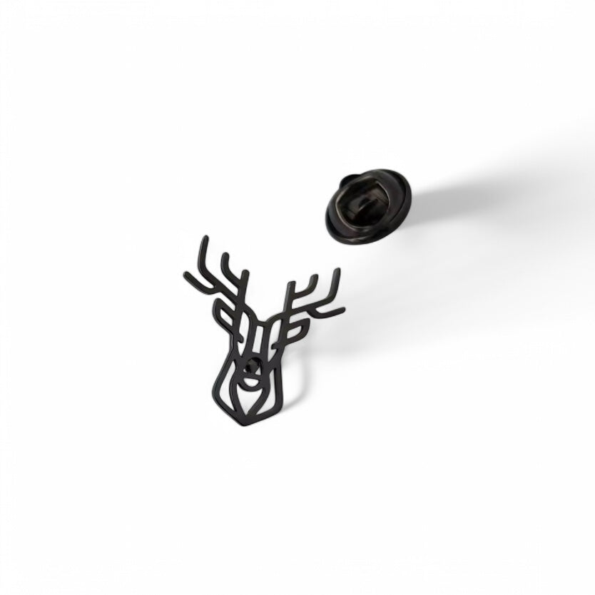 Sika Deer Black Lapel Pin