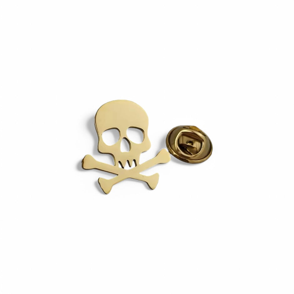Skull And Bones Golden Lapel Pin