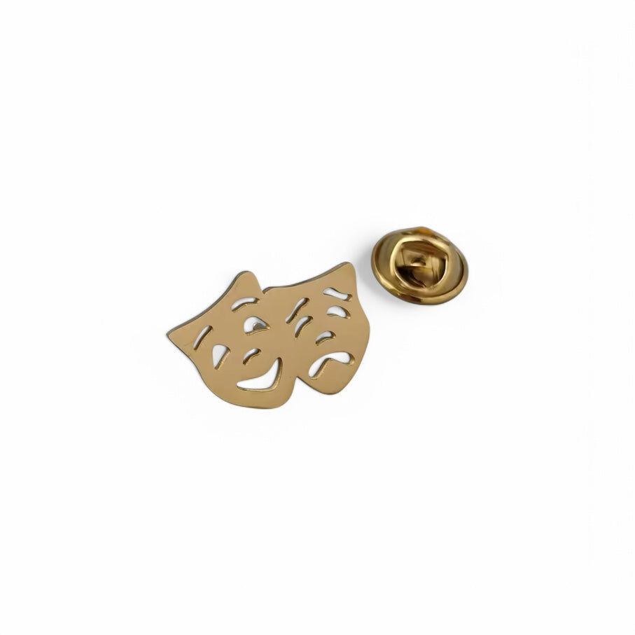 Joker Mask Face Golden Lapel Pin