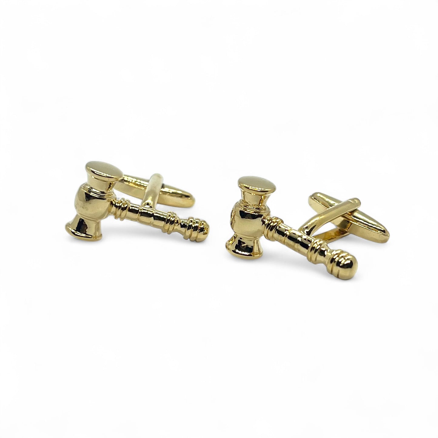 Judge Gavel Hammer Golden Cufflinks
