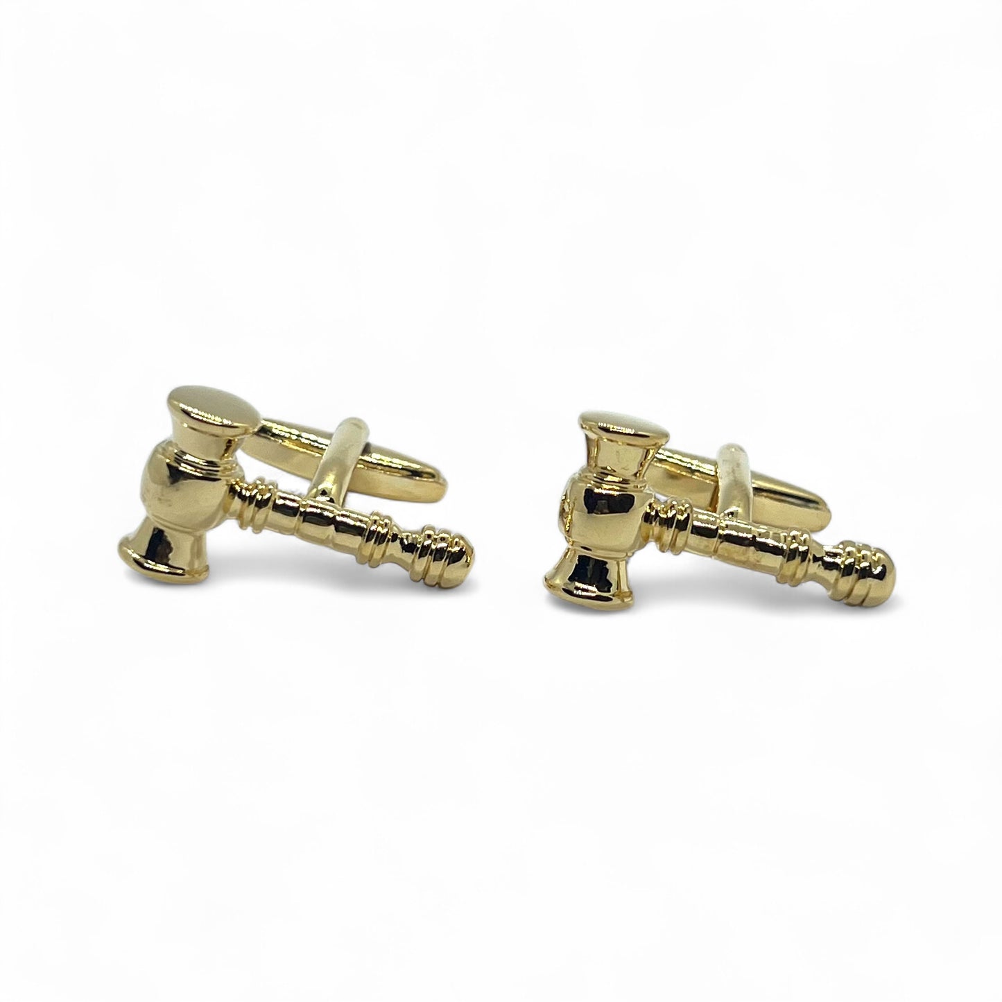 Judge Gavel Hammer Golden Cufflinks