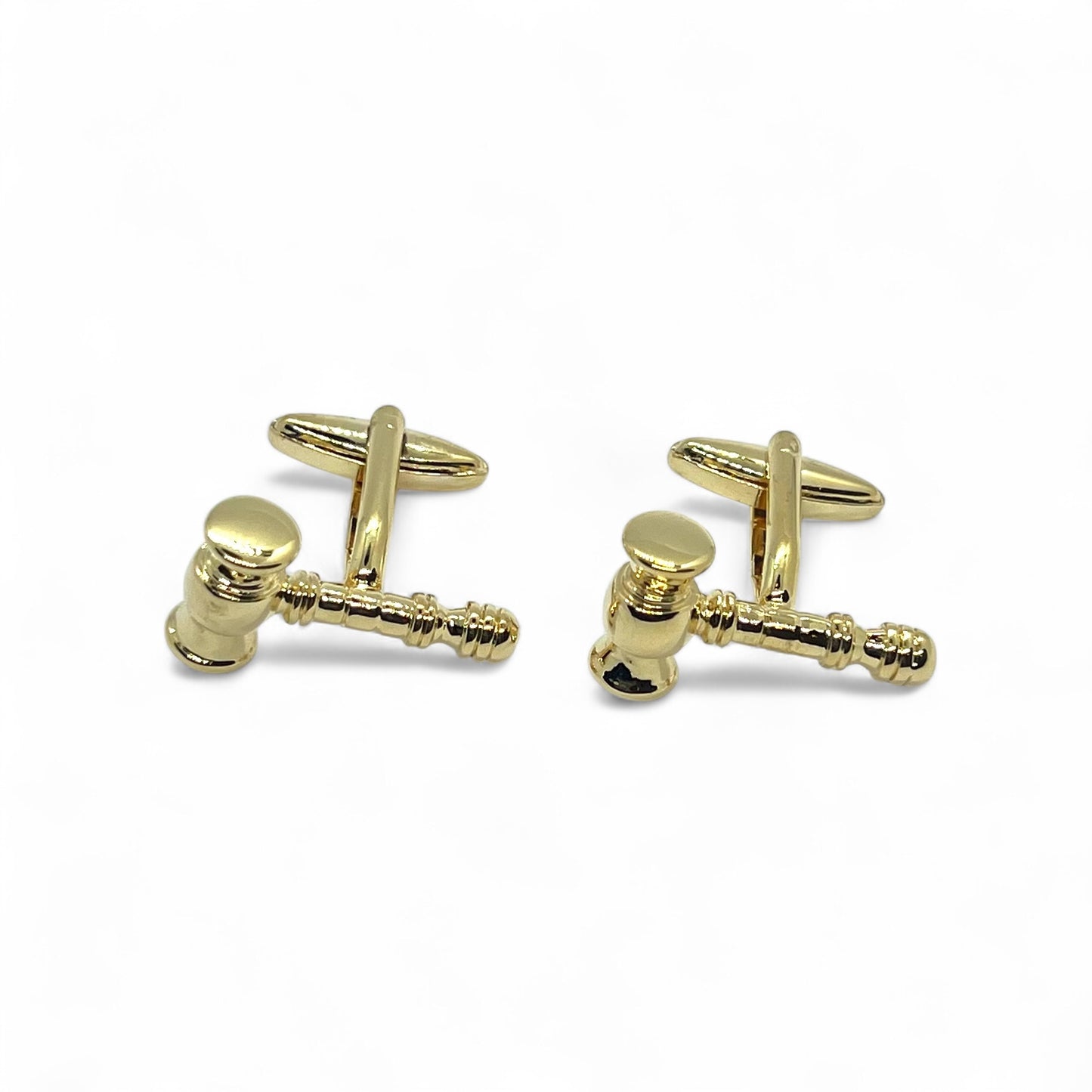 Judge Gavel Hammer Golden Cufflinks