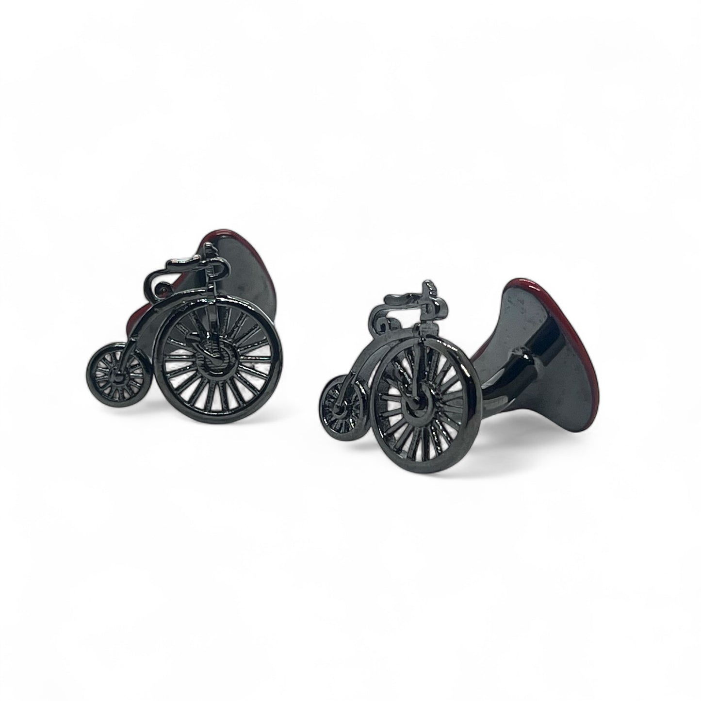 Penny Farthing Bicycle Grey Metallic Cufflinks