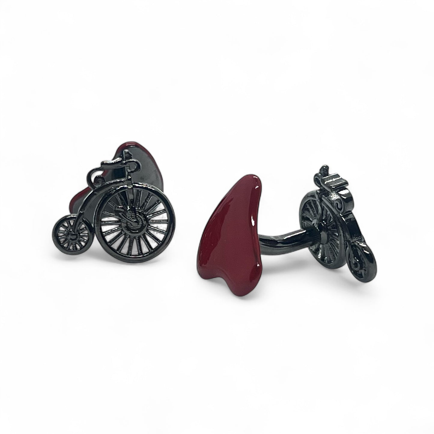 Penny Farthing Bicycle Grey Metallic Cufflinks
