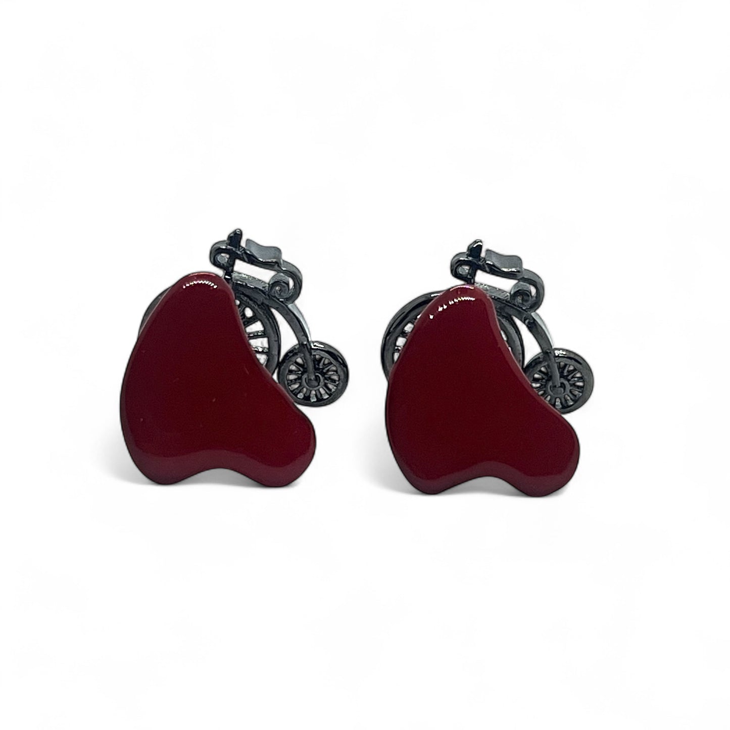 Penny Farthing Bicycle Grey Metallic Cufflinks