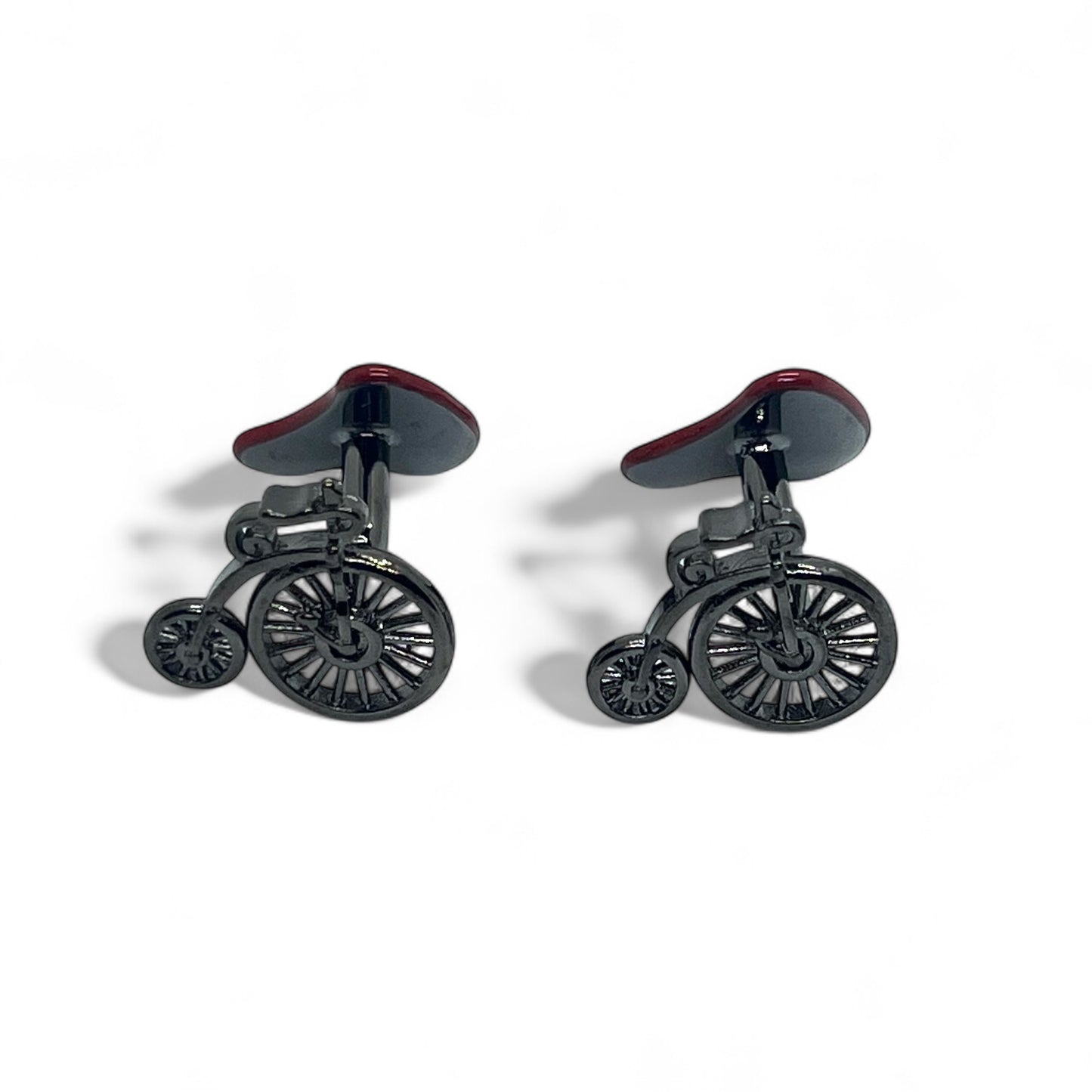 Penny Farthing Bicycle Grey Metallic Cufflinks