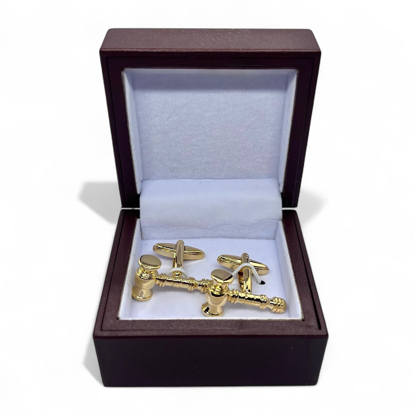 Judge Gavel Hammer Golden Cufflinks