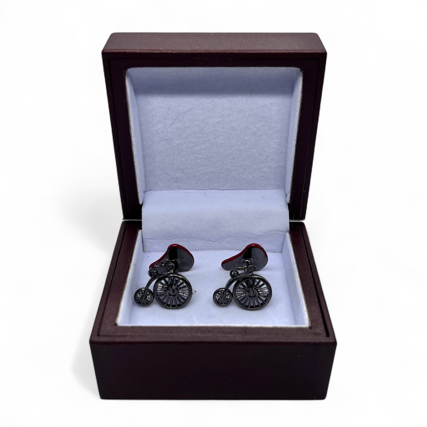 Penny Farthing Bicycle Grey Metallic Cufflinks