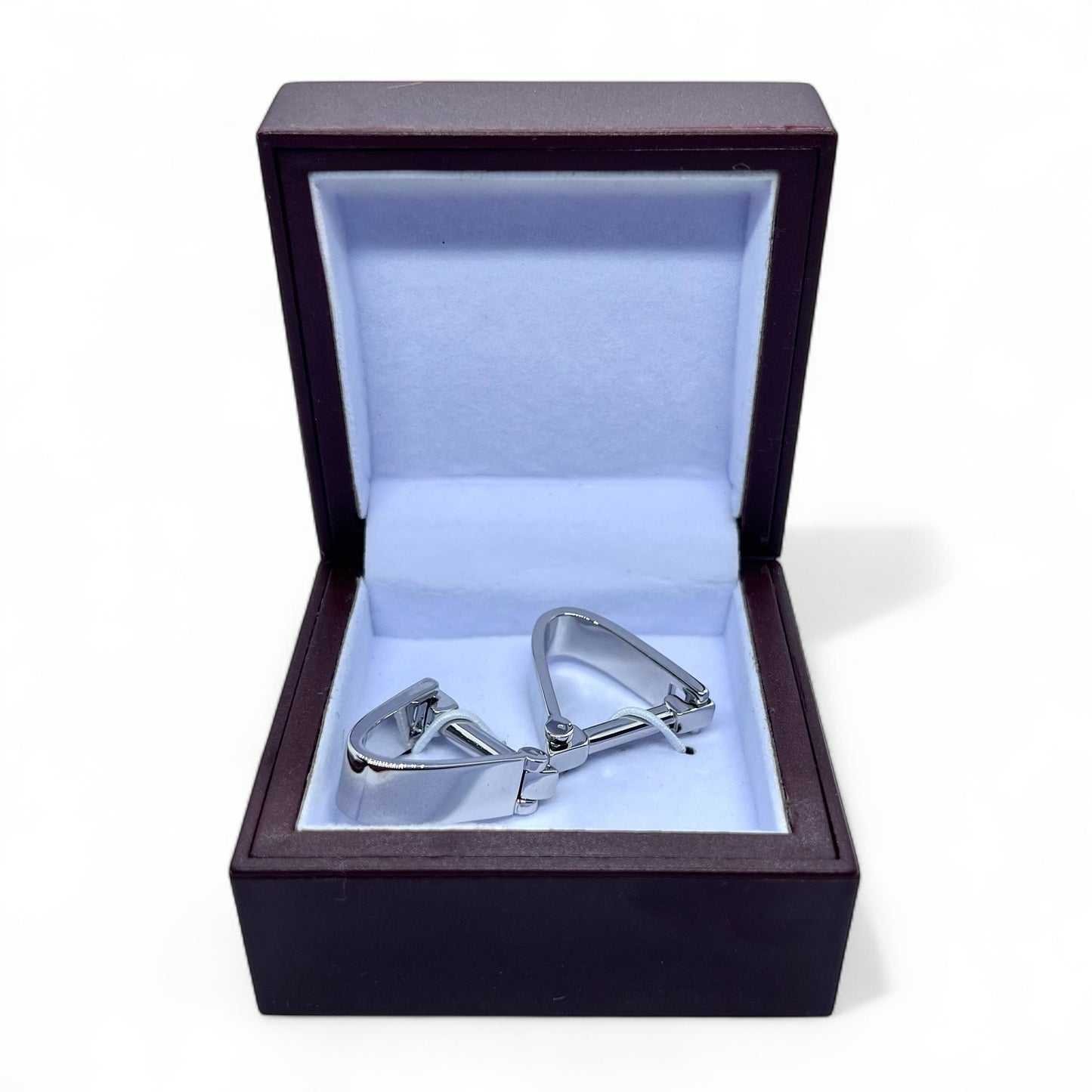 Snap Closure Silver Cufflinks