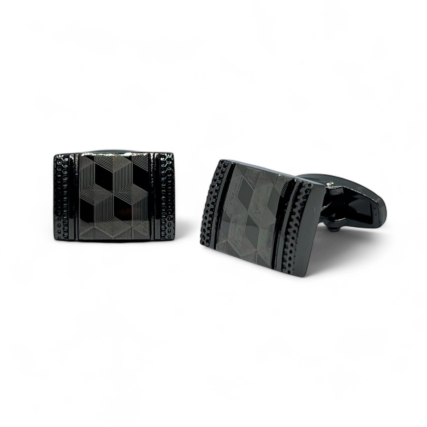 Hexillusion Grey Metallic Cufflinks