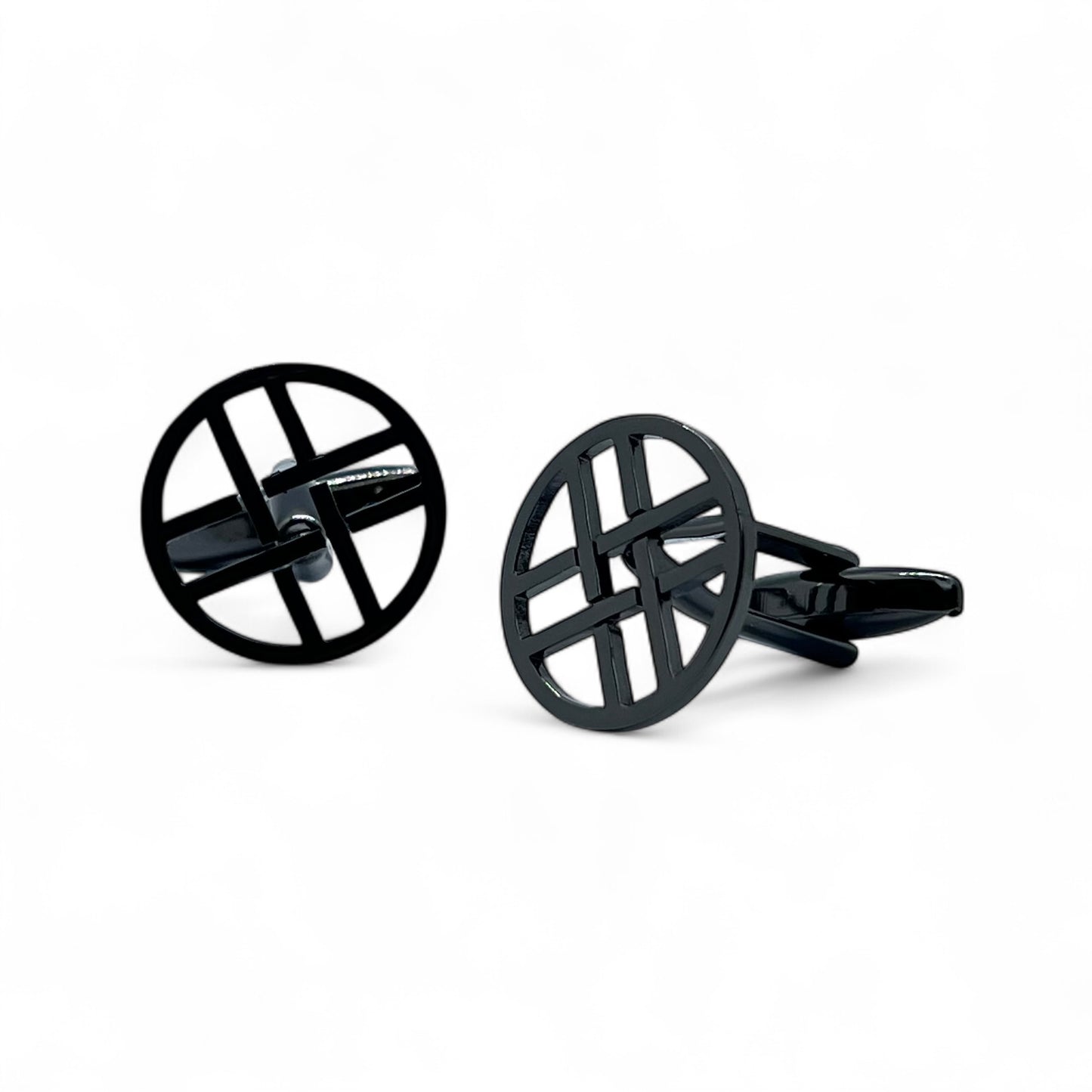 Interlock Grey Metallic Cufflinks