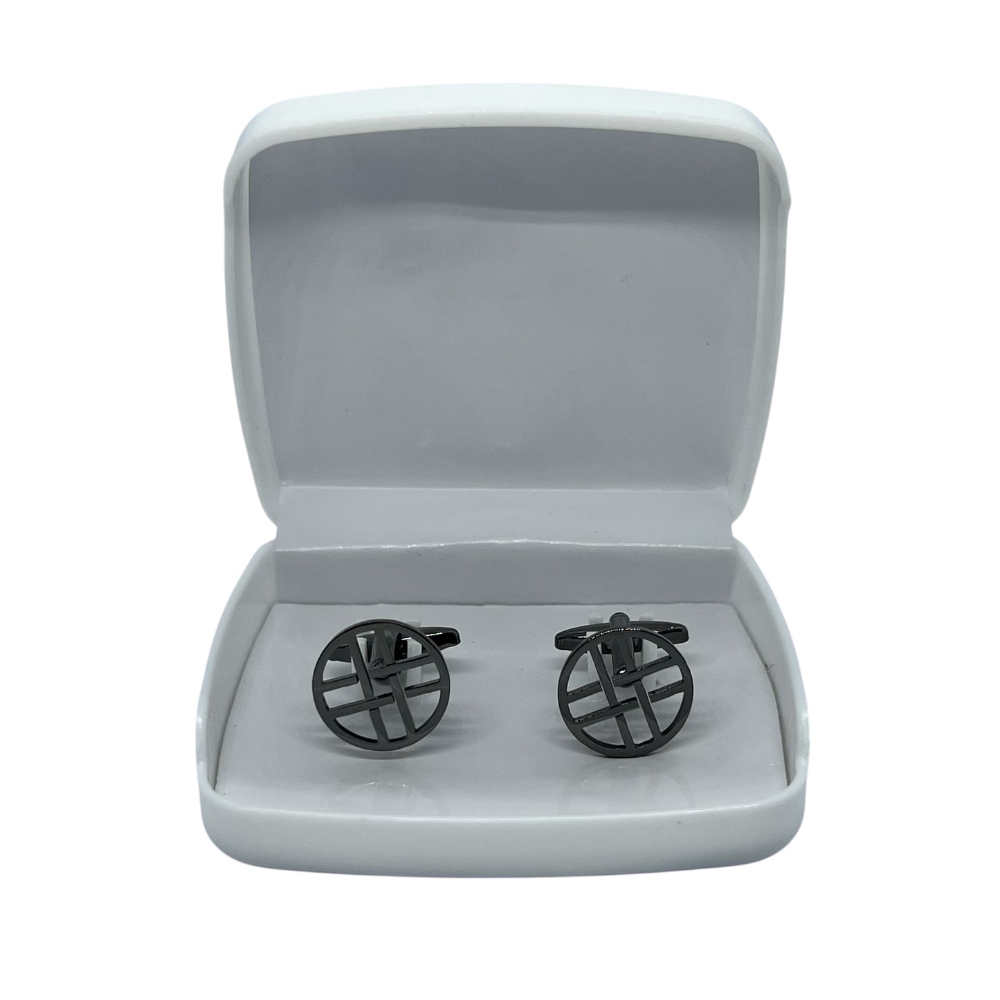 Interlock Grey Metallic Cufflinks