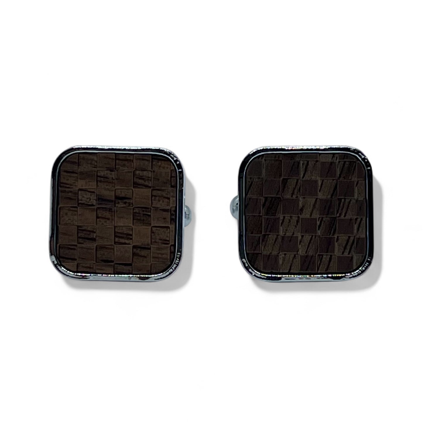 Wooden Chess Silver Cufflinks