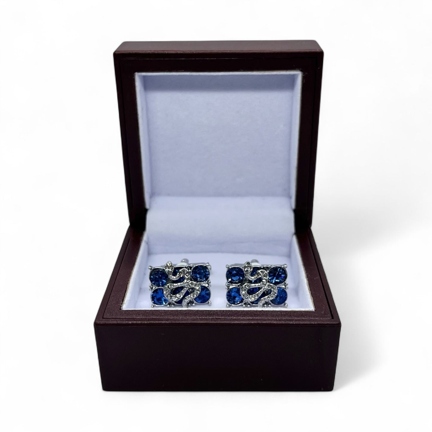 Blue Rhino Snake Silver Cufflinks