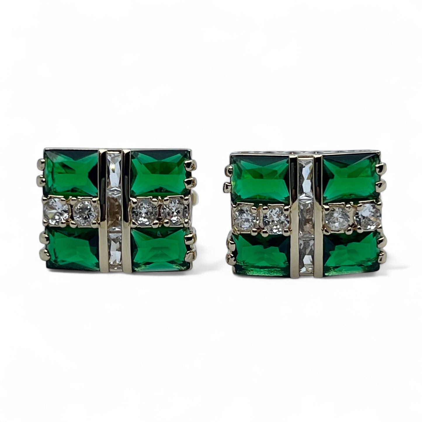 Emerald Tone Regent Golden Cufflinks