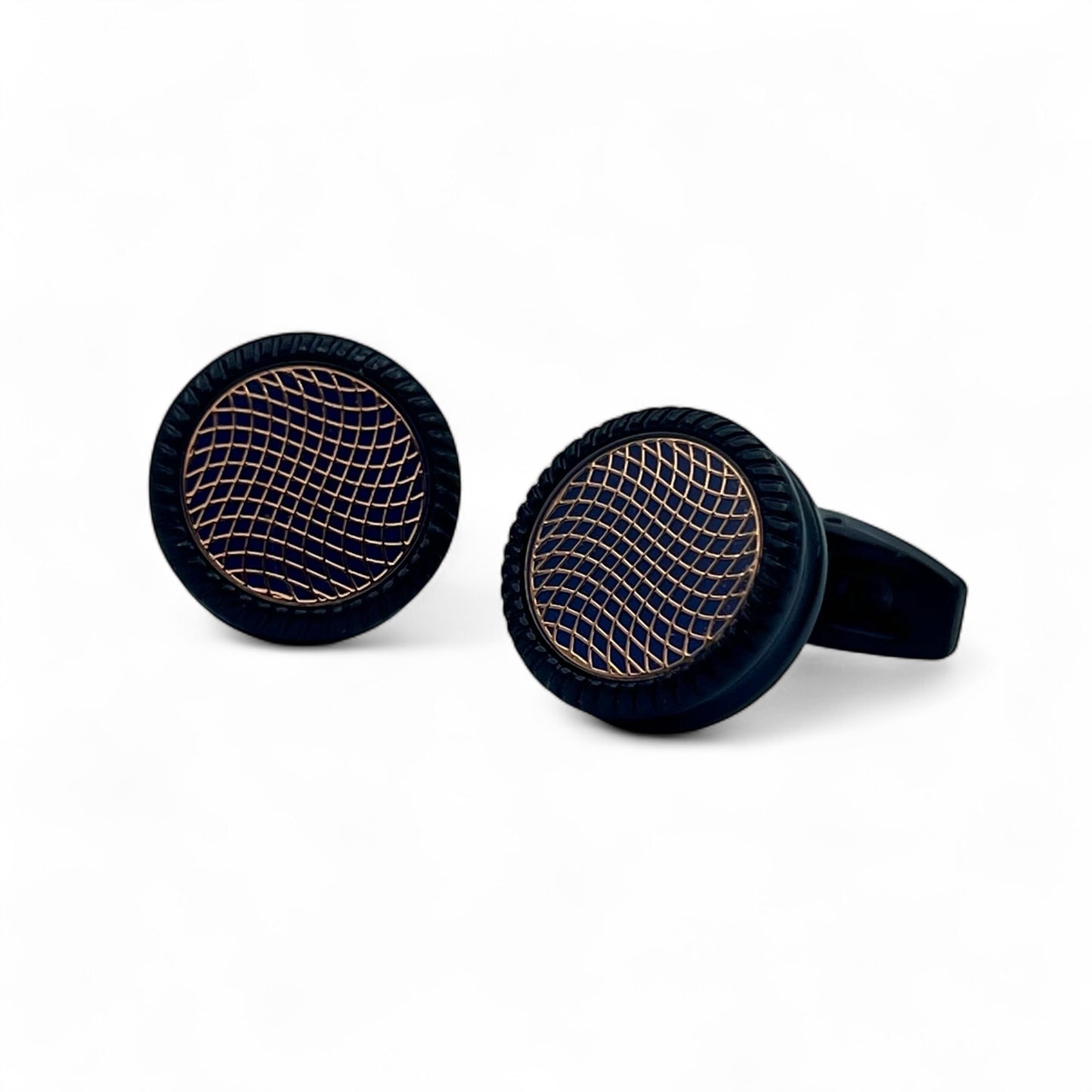 Verto Golden Lined Black Cufflinks