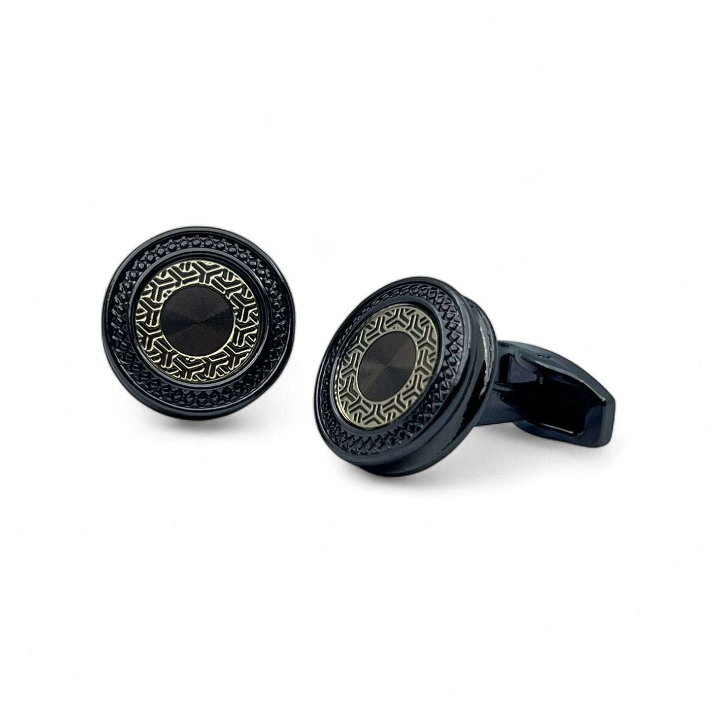 Gilded Nexus Grey Metallic Cufflinks